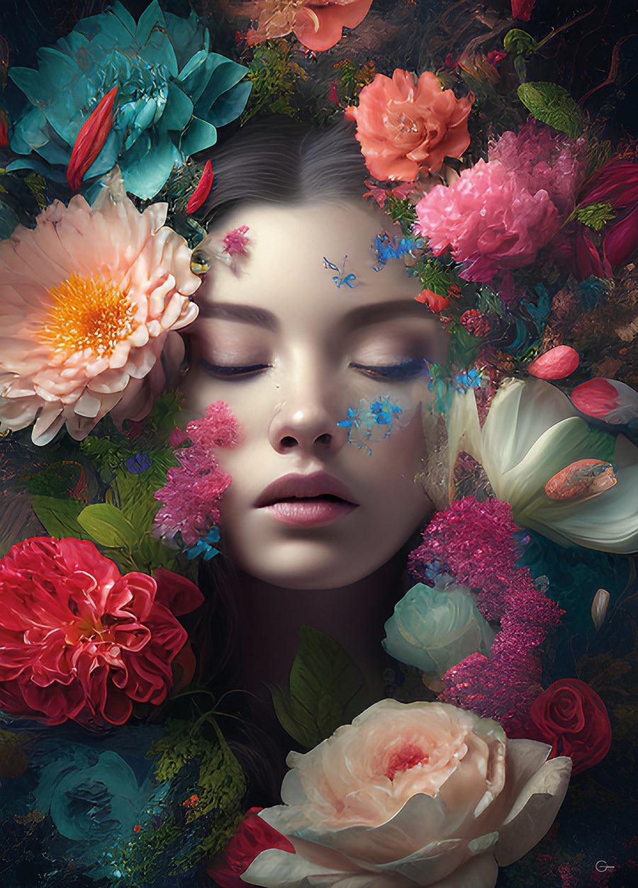 Blütenzauber & Die elegante Schönheit - Hochwertiger Druck auf Leinwand oder Acrylglas