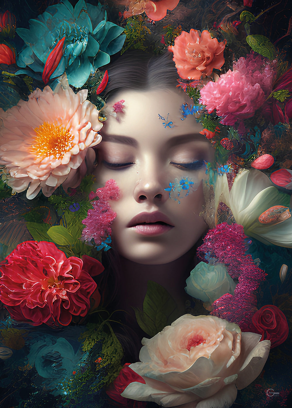 Blütenzauber & Die elegante Schönheit - Hochwertiger Druck auf Leinwand oder Acrylglas