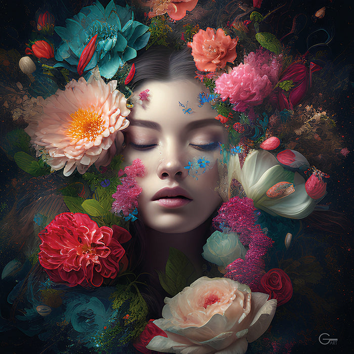 Blütenzauber & Die elegante Schönheit - Hochwertiger Druck auf Leinwand oder Acrylglas