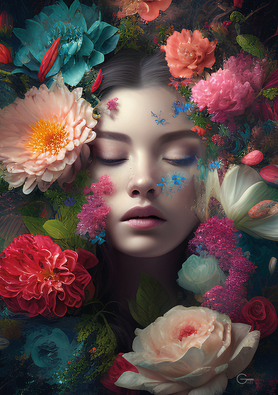 Blütenzauber & Die elegante Schönheit - Hochwertiger Druck auf Leinwand oder Acrylglas