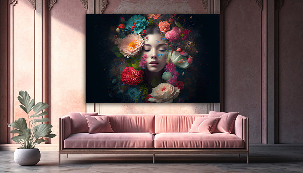 Blütenzauber & Die elegante Schönheit - Hochwertiger Druck auf Leinwand oder Acrylglas