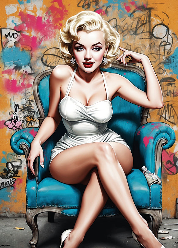 Glamour in Ruhe: Marilyns magischer Moment - Hochwertiger Druck auf Leinwand oder Acrylglas