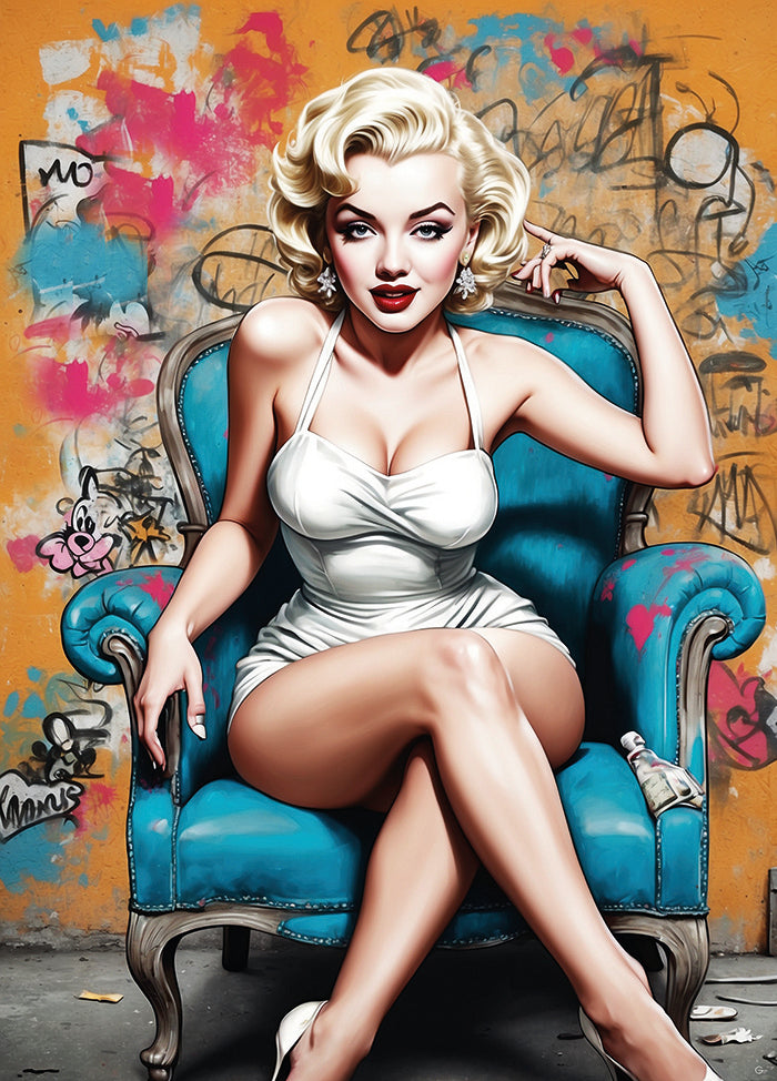Glamour in Ruhe: Marilyns magischer Moment - Hochwertiger Druck auf Leinwand oder Acrylglas