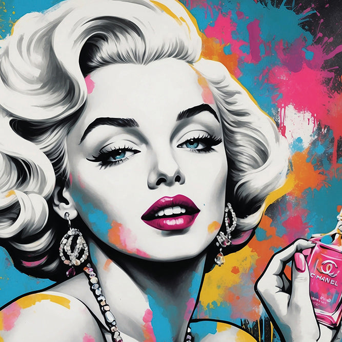 Marilyn Monroe: Eine Ikone des Stils in neuem Glanz. Hochwertiger Druck auf Leinwand oder Acrylglas- Hochwertiger Druck auf Leinwand oder Acrylglas