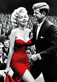 Die verborgene Liaison von Marilyn Monroe und John F. Kennedy - Hochwertiger Druck auf Leinwand oder Acrylglas