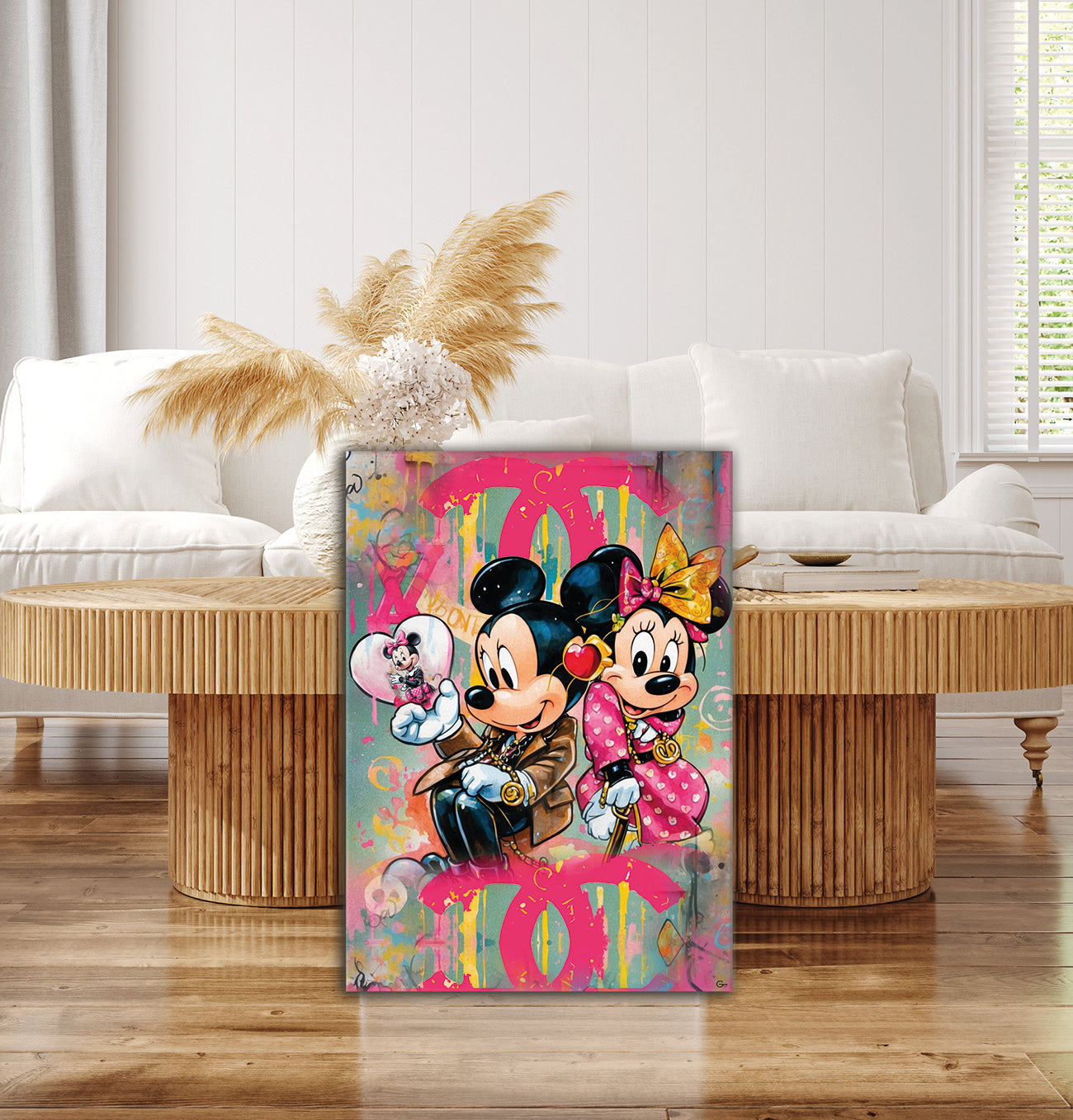 Die süßeste Romanze: Micky und Minnies große Liebe - Hochwertiger Druck auf Leinwand oder Acrylglas