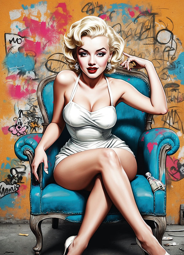 Glamour in Ruhe: Marilyns magischer Moment - Hochwertiger Druck auf Leinwand oder Acrylglas