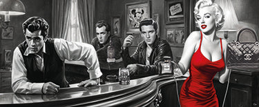 Marilyn Monroe & Co.: Glamouröse Nächte in der Luxus-Lounge - Hochwertiger Druck auf Leinwand oder Acrylglas