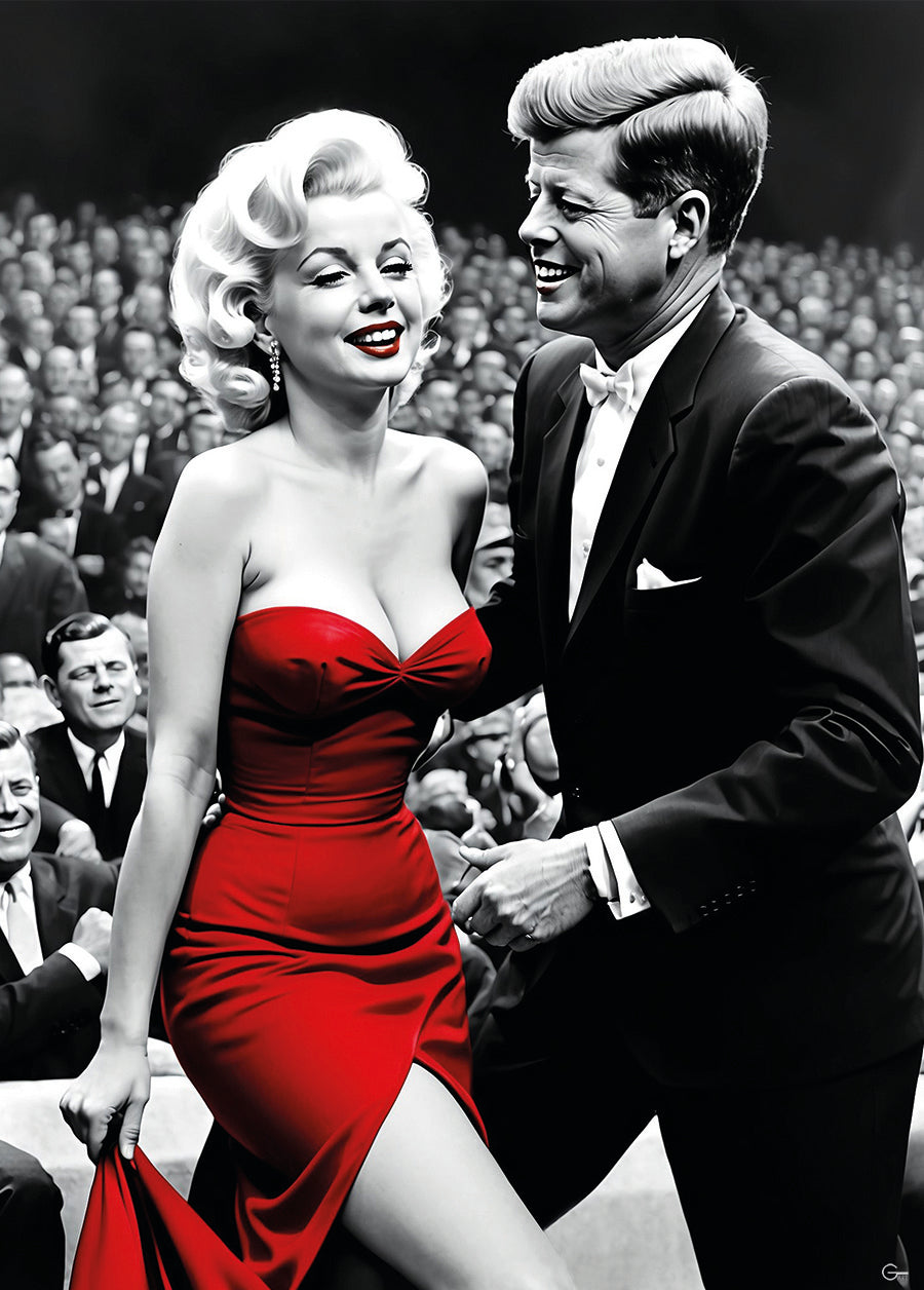 Die verborgene Liaison von Marilyn Monroe und John F. Kennedy - Hochwertiger Druck auf Leinwand oder Acrylglas