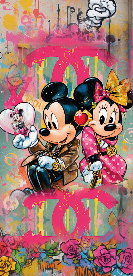 Die süßeste Romanze: Micky und Minnies große Liebe - Hochwertiger Druck auf Leinwand oder Acrylglas