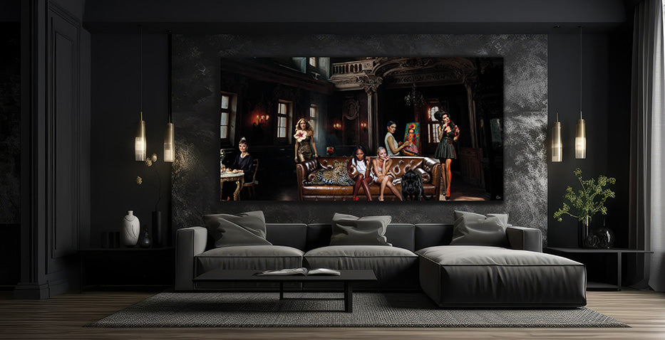 Künstlerinnen im Licht der Kathedrale - Leinwanddruck oder Acrylglas