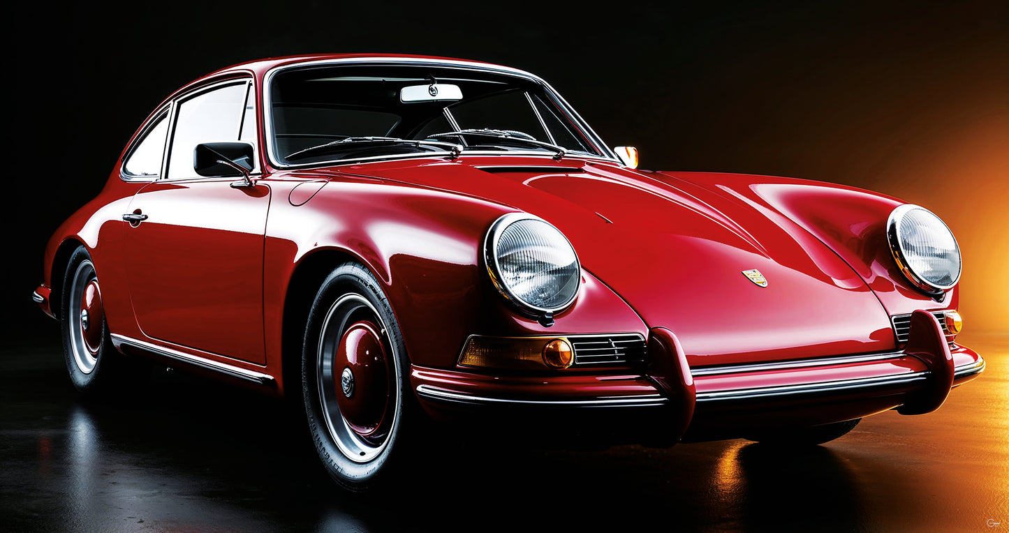 Porsche – die Faszination in Rot - Hochwertiger Druck auf Leinwand oder Acrylglas