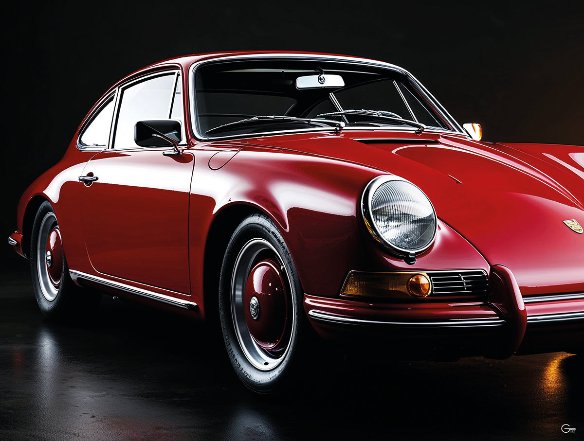 Porsche – die Faszination in Rot - Hochwertiger Druck auf Leinwand oder Acrylglas