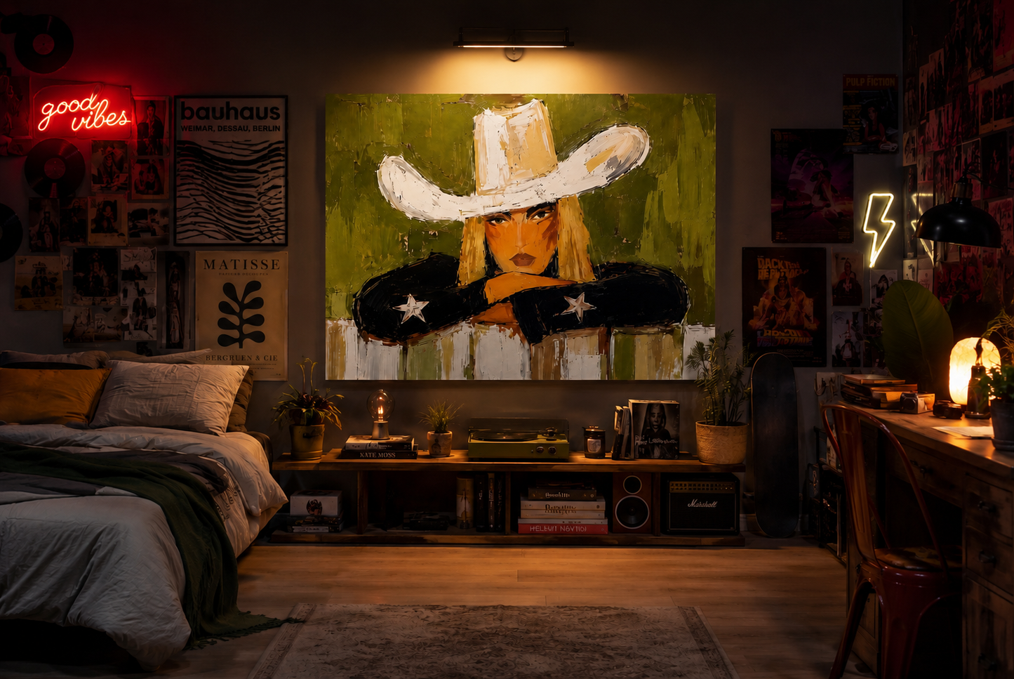 Cowgirl im Stil - Hochwertiger Druck auf Leinwand oder Acrylglas