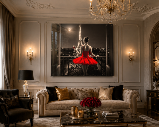 Paris bei Nacht, pure Eleganz - Hochwertiger Druck auf Leinwand oder Acrylglas