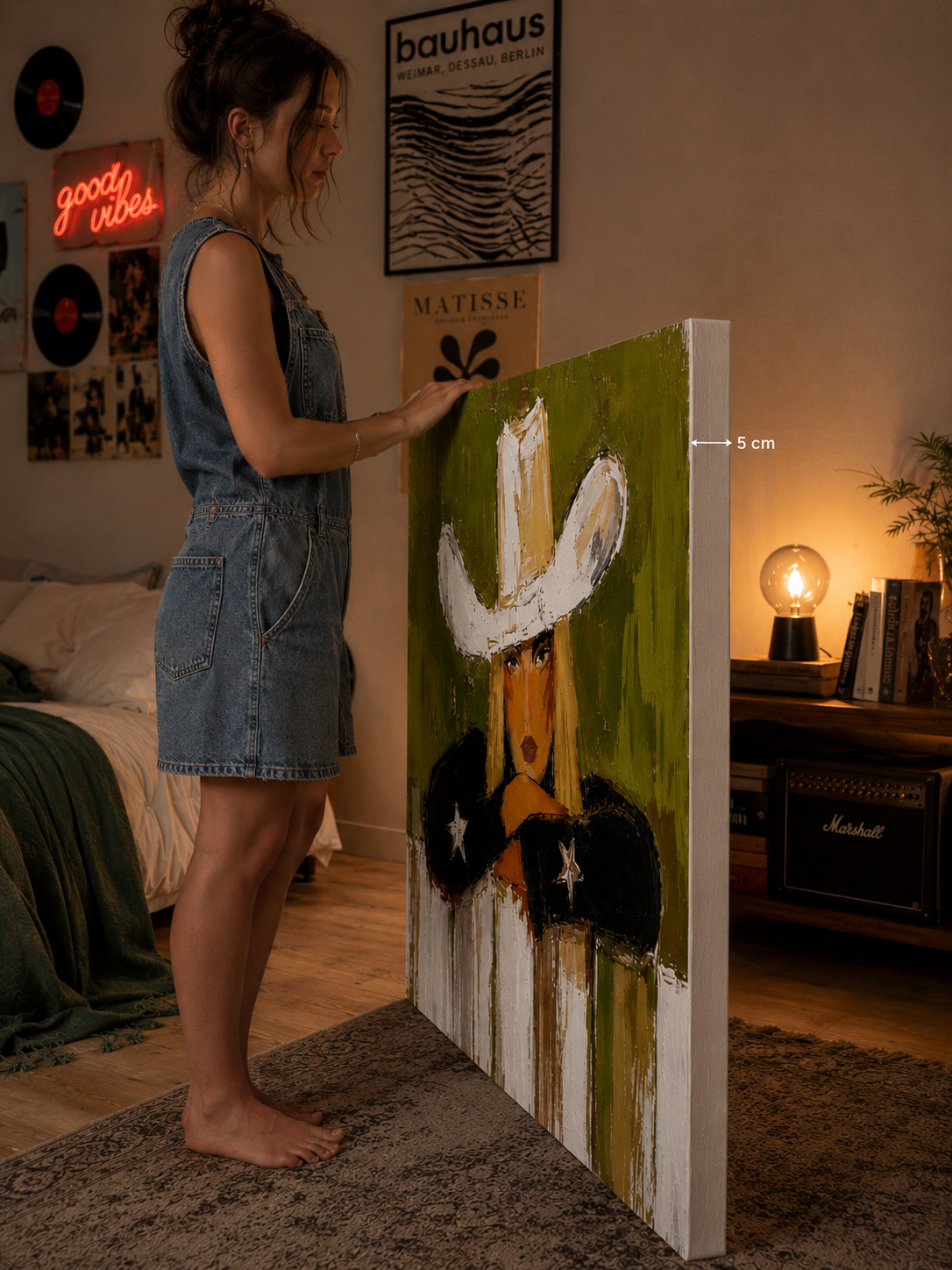 Cowgirl im Stil - Hochwertiger Druck auf Leinwand oder Acrylglas
